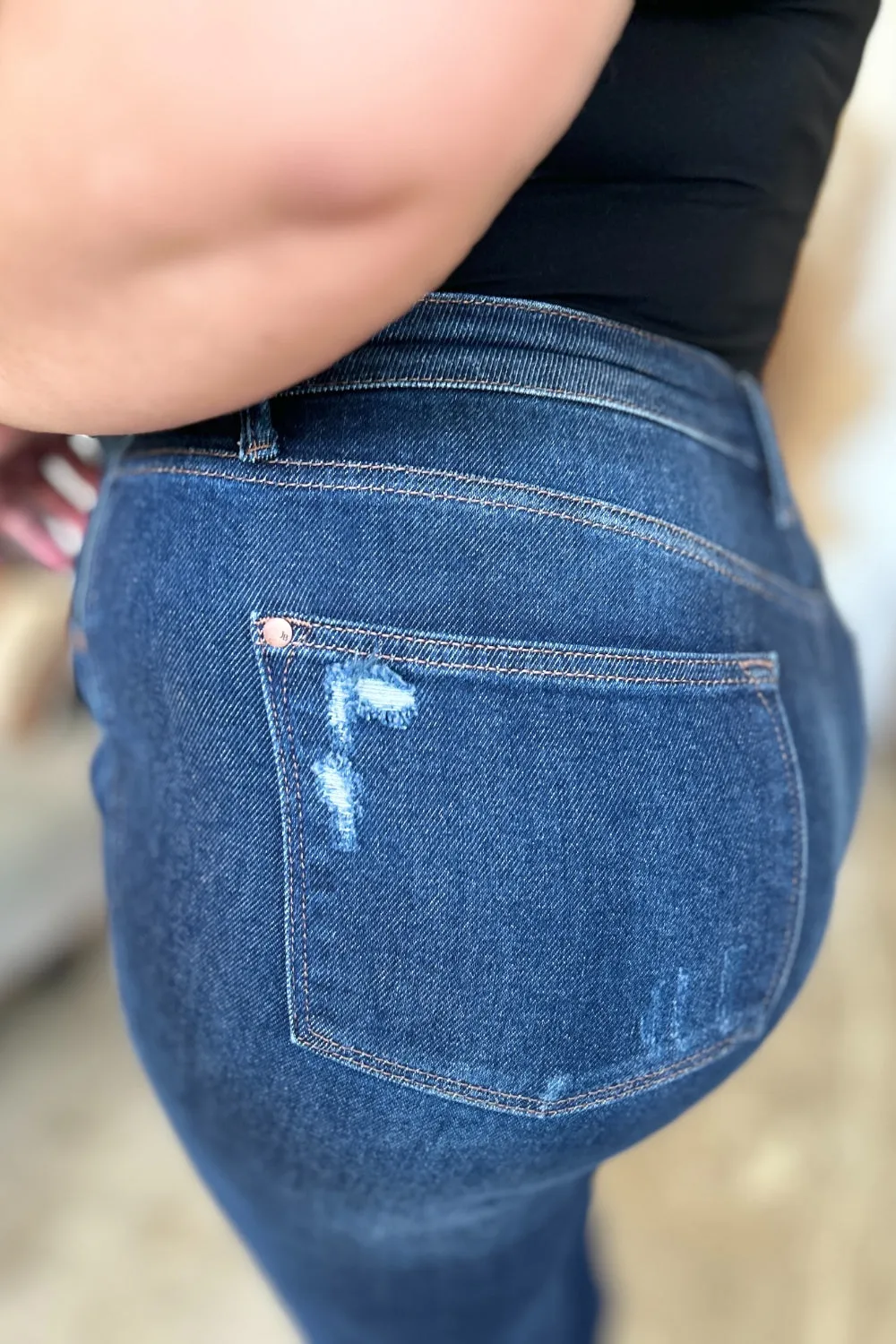 Ada High-Waist Rigid Magic Heavy Destroy Straight Jeans | Judy Blue
