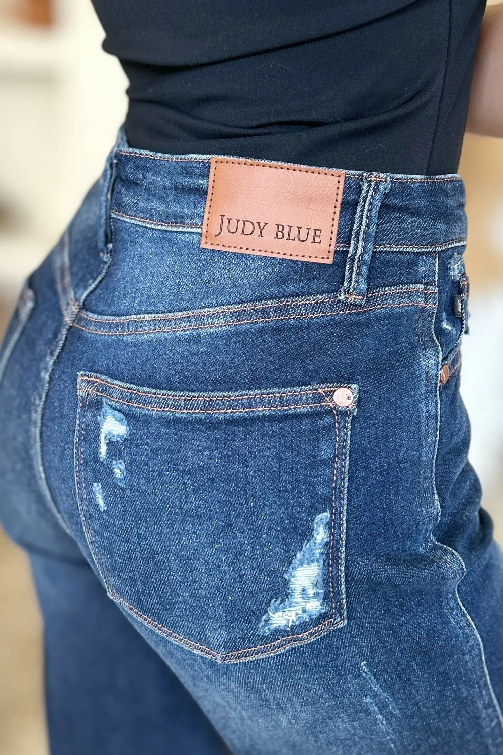 Ada High-Waist Rigid Magic Heavy Destroy Straight Jeans | Judy Blue