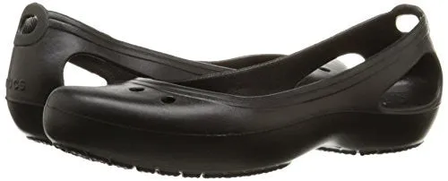 crocs Women's Kadee Ballet Flat,Black/Black,8 M US
