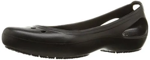 crocs Women's Kadee Ballet Flat,Black/Black,8 M US