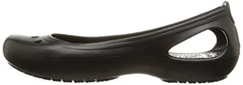 crocs Women's Kadee Ballet Flat,Black/Black,8 M US