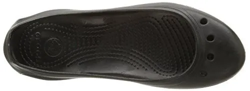 crocs Women's Kadee Ballet Flat,Black/Black,8 M US