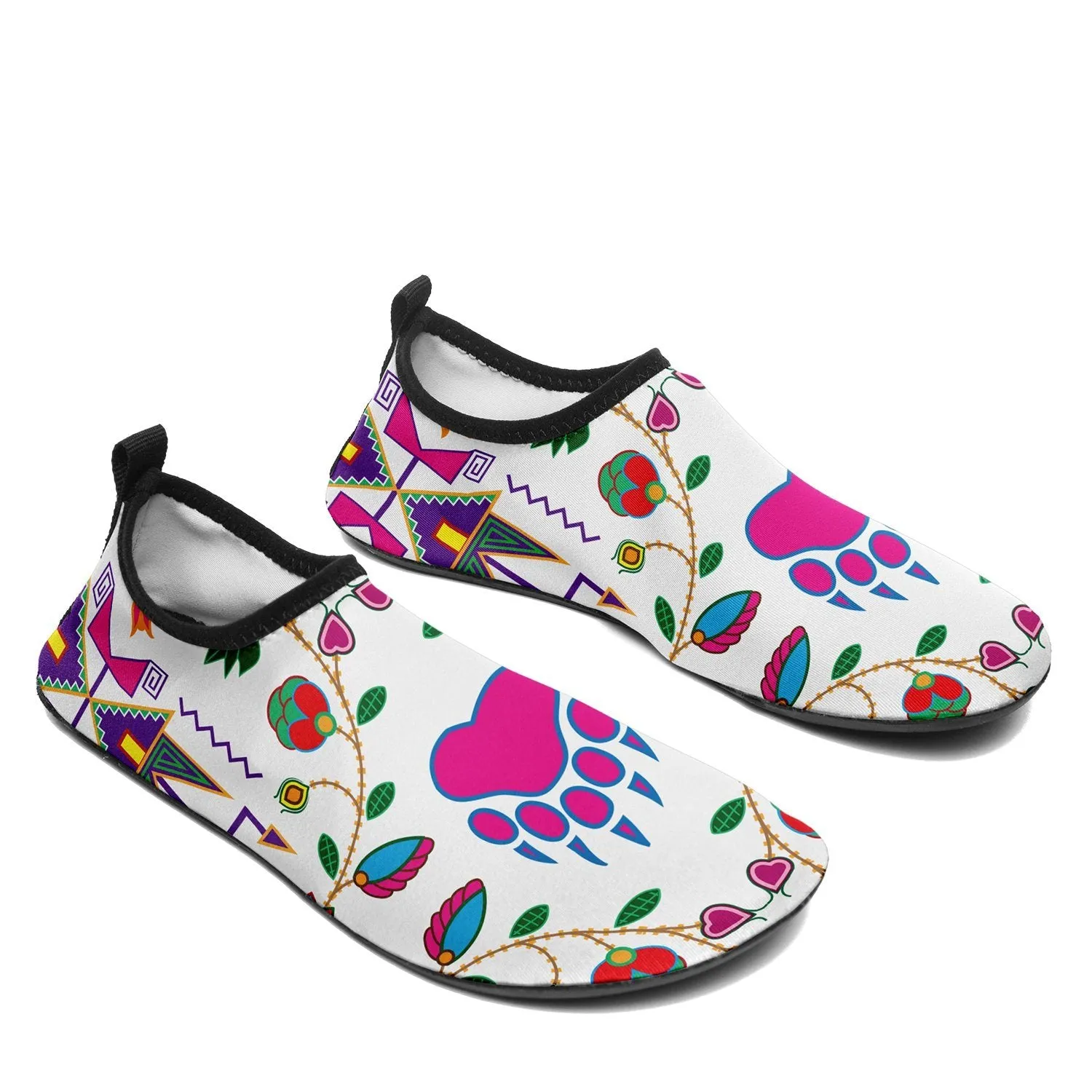 Geometric Floral Fall White Sockamoccs