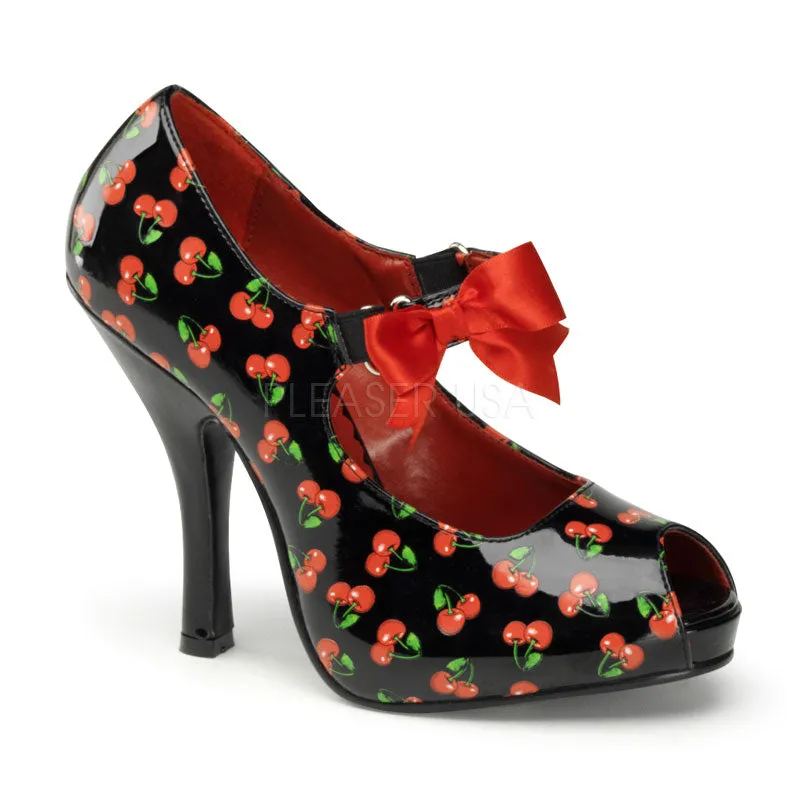 Pin Up Couture CUTIE07 Black/Red Patent Sexy Shoes Discontinued Sale Stock
