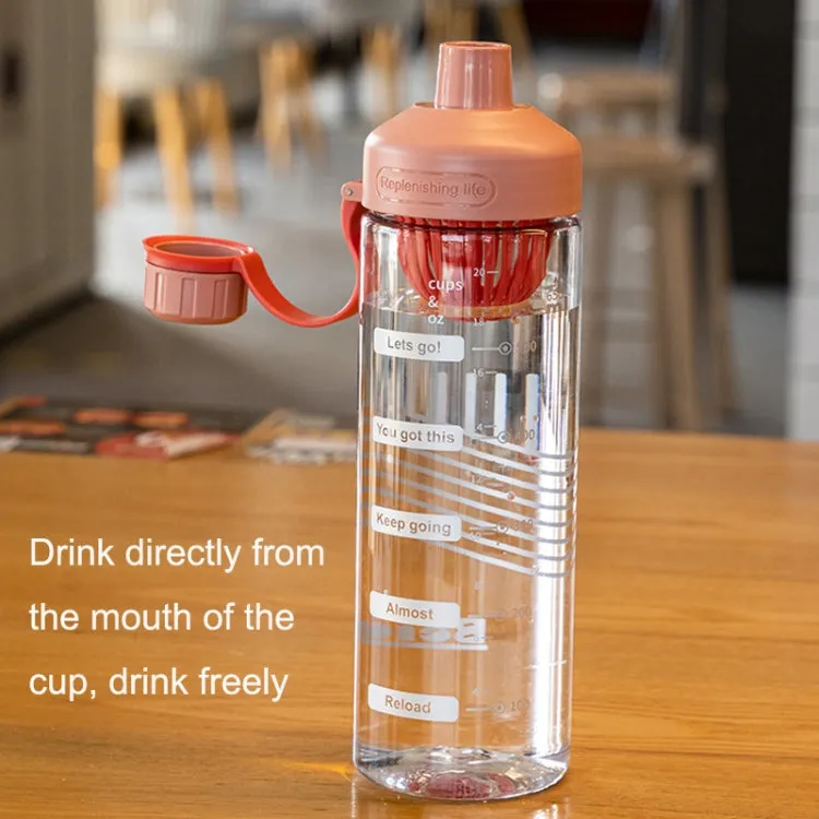 Portable High Temperature Resistant Tea Leaking Plastic Cup, Capacity: 550ml(Green Orange)