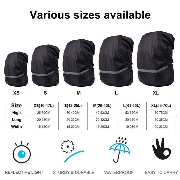 Reflective Light Waterproof Dustproof Backpack Rain Cover Portable Ultralight Shoulder Bag Protect Cover, Size:L(Red)