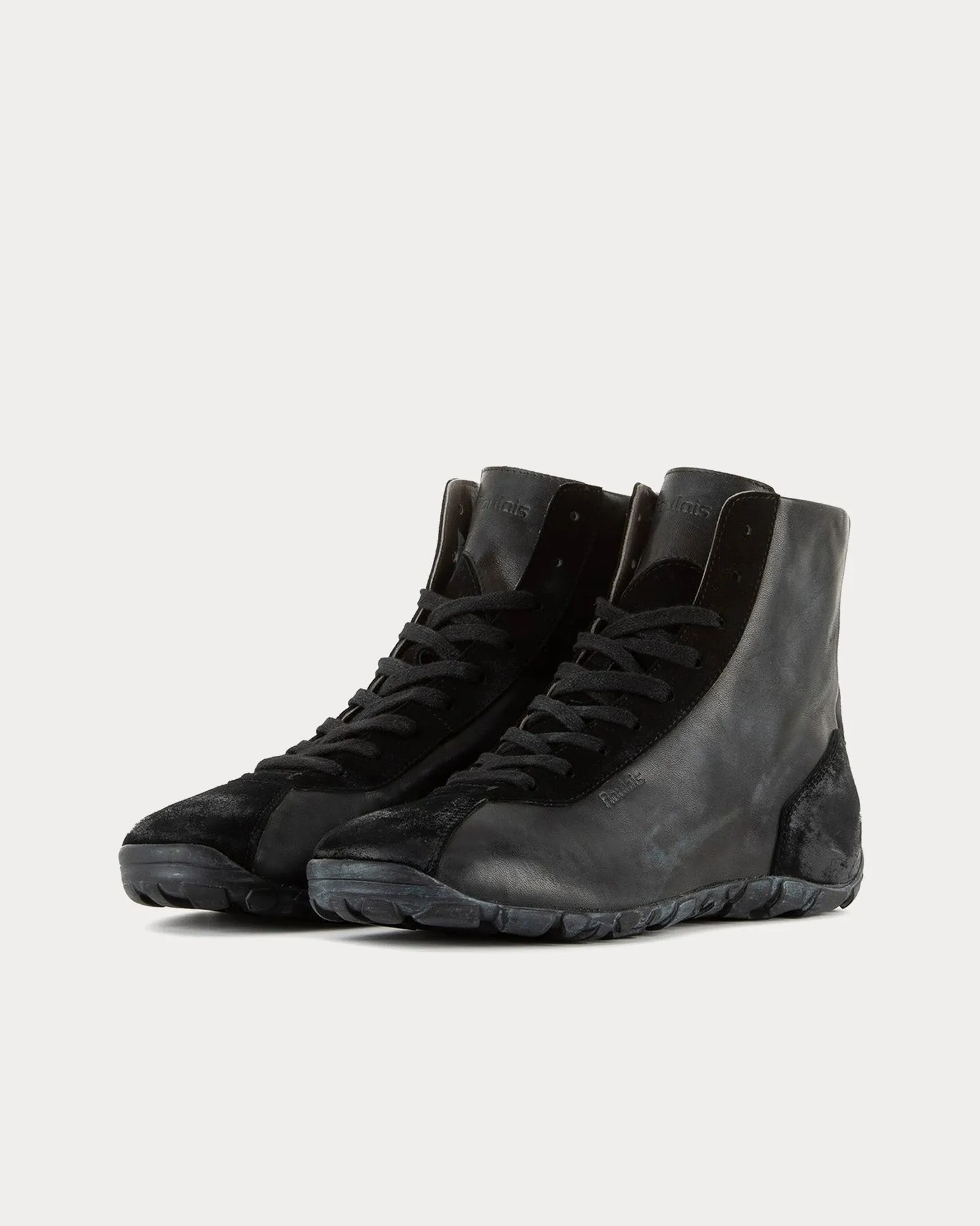 Saddle Hi Asphalt Black High Top Sneakers