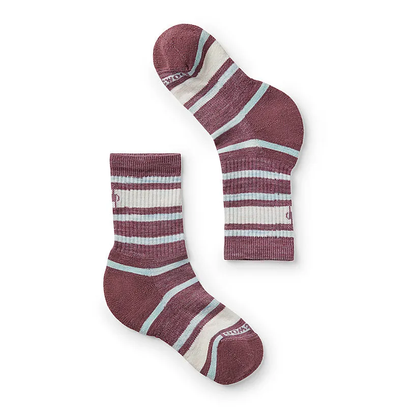 SmartWool Light Hiking Socks - Crew Striped - Argyle Purple